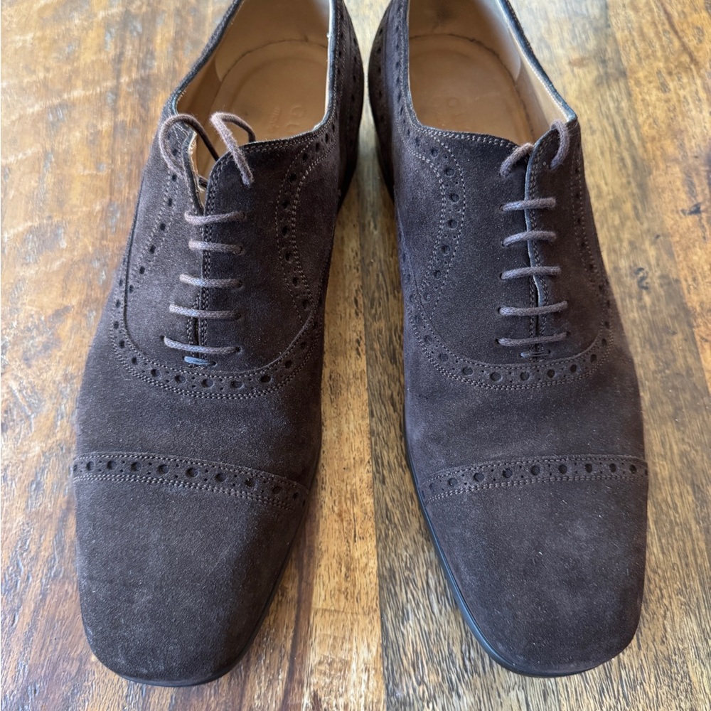 Gucci suede cap toe Oxford